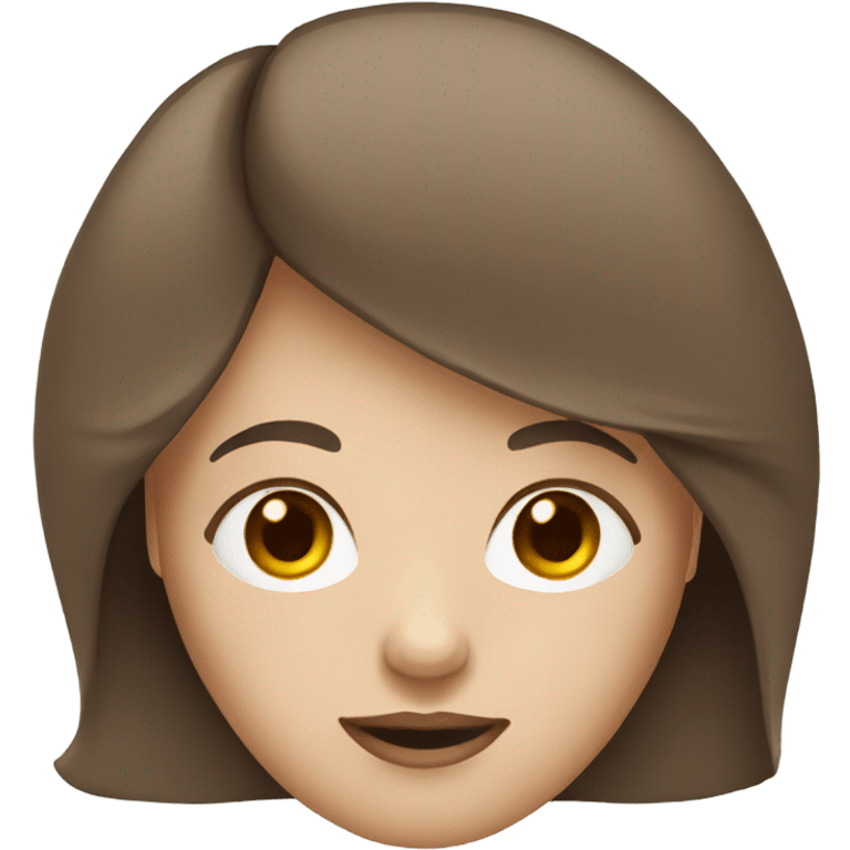 Woman with white skin and brown hair emoji