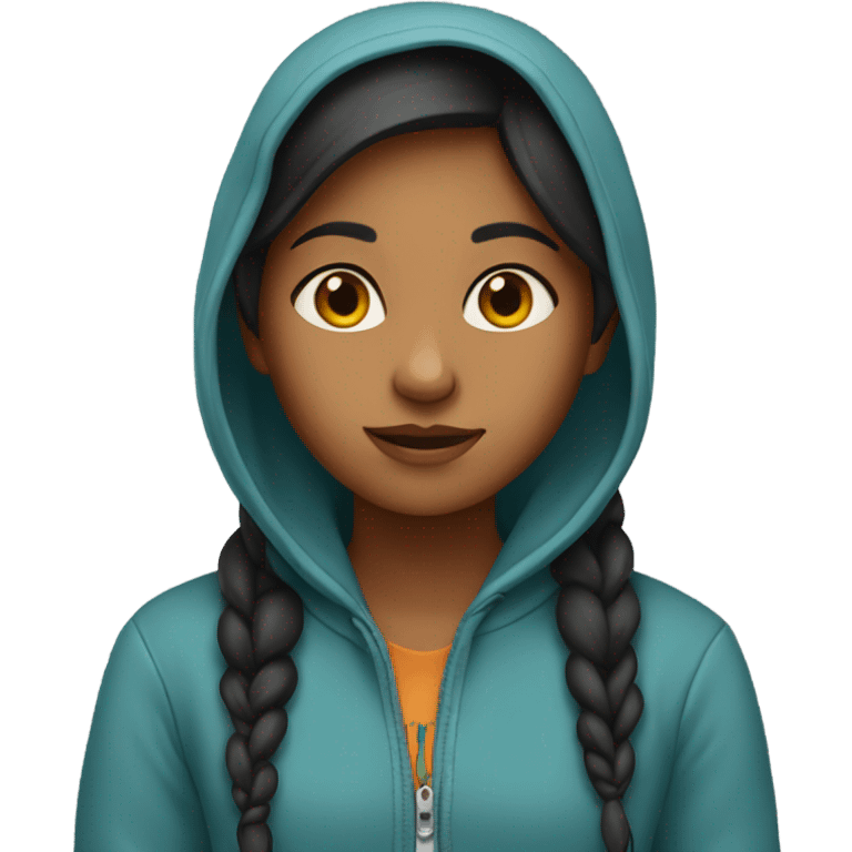 Indian Girl wearing a hoodie emoji