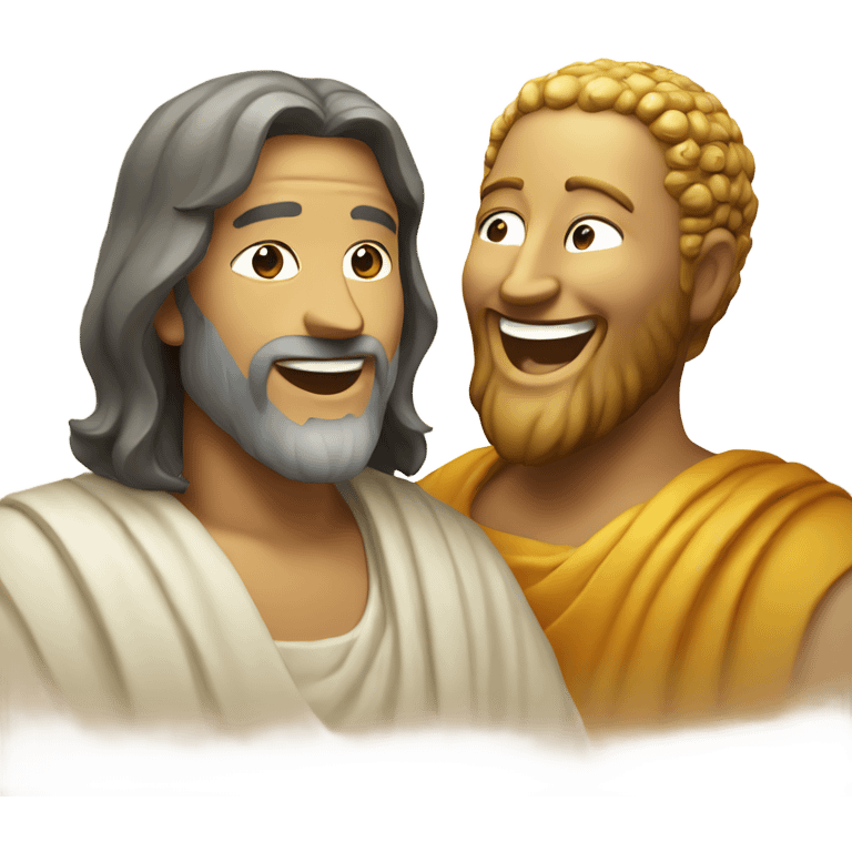 Jesus and Buddha laughing emoji