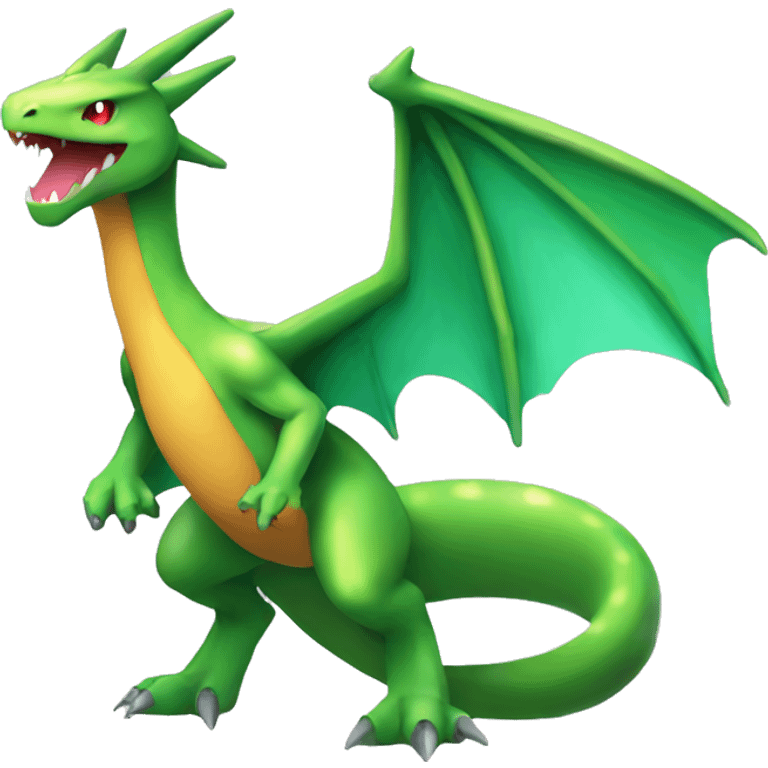 Metallic Flygon-Charizard full body emoji