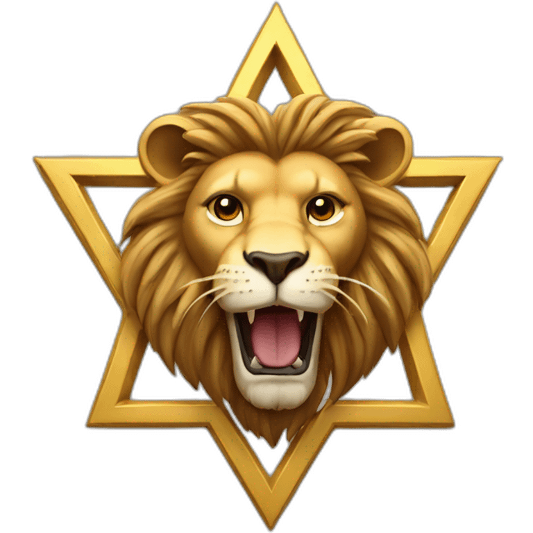 arms lion head inside a Star of David emoji