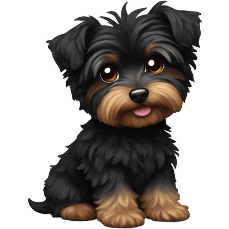 Black yorkiepoo emoji