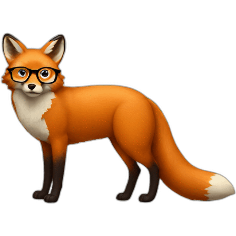 full body fox with glasses emoji