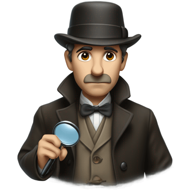 sherlock holmes looking through magnifying glass emoji