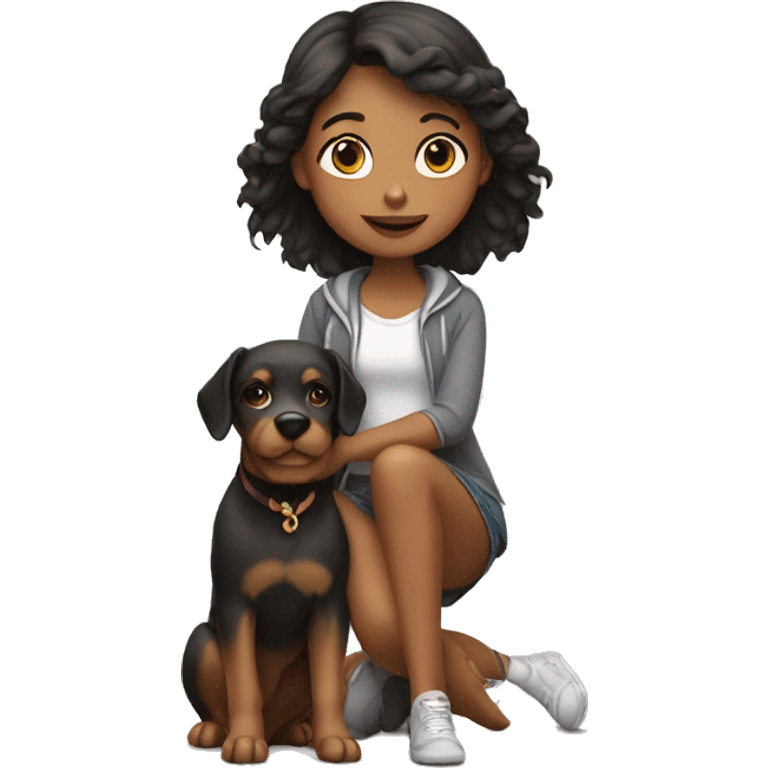 girl with dog  emoji