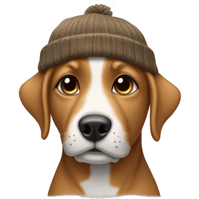 dog wearing a beanie emoji