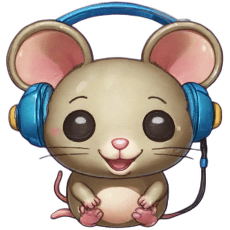 rat with headset on emoji