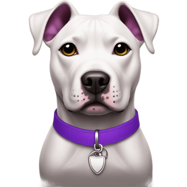 Black pit bull with a purple collar emoji