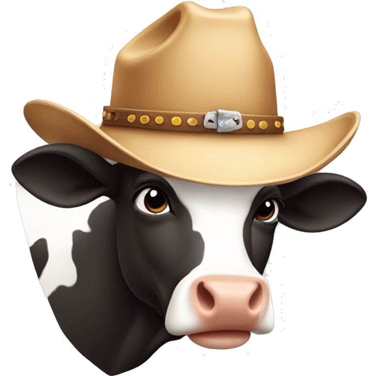 Cow wearing a cowboy hat emoji