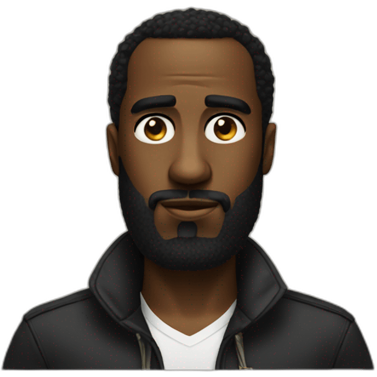 P diddy with Big beard and no wrikle on his forehead emoji