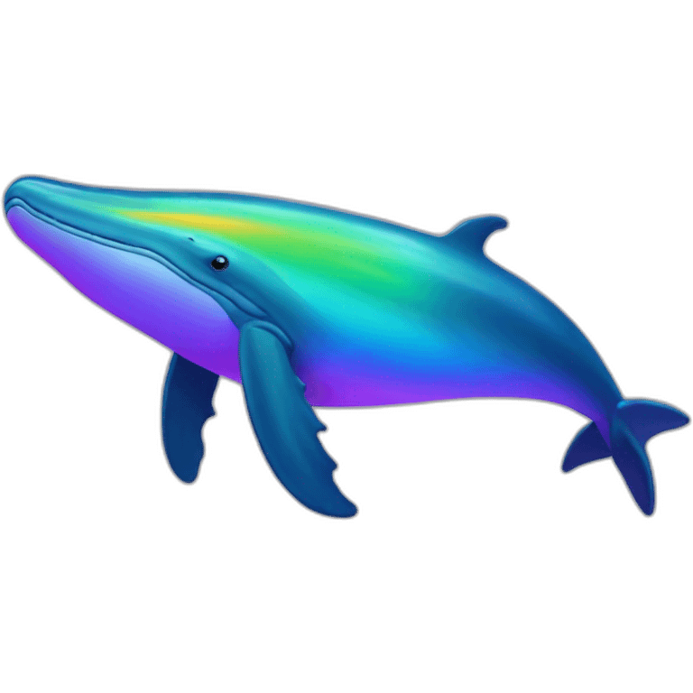 Rainbow color humpback whale emoji