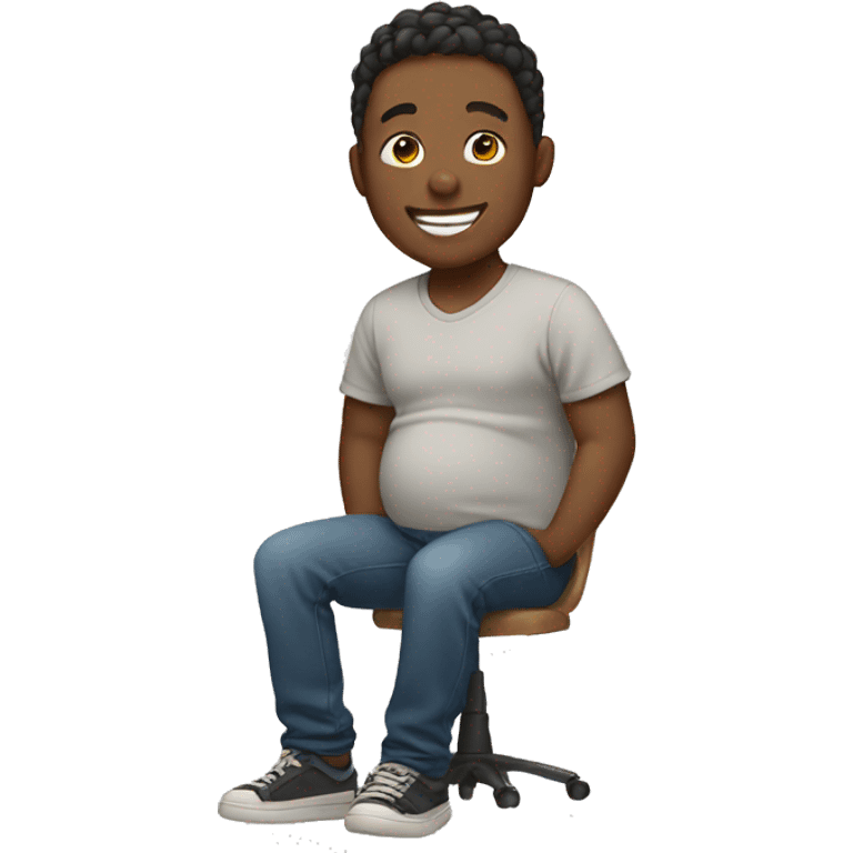 pregnant smiling boy in casual setting emoji