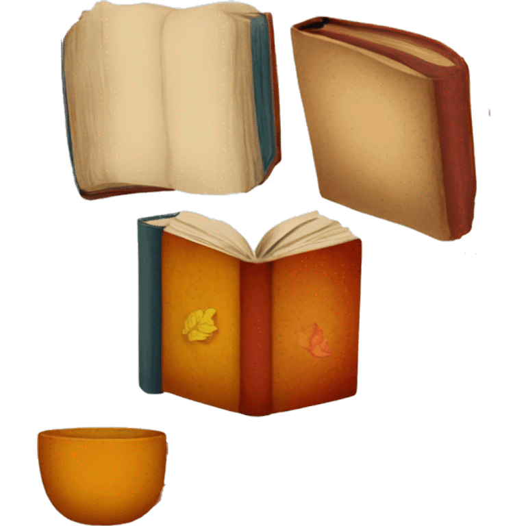 vintage book autumn based colors emoji