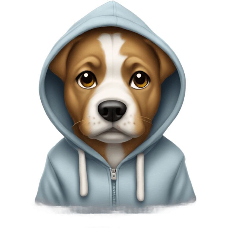 Dog wearing a hoodie emoji