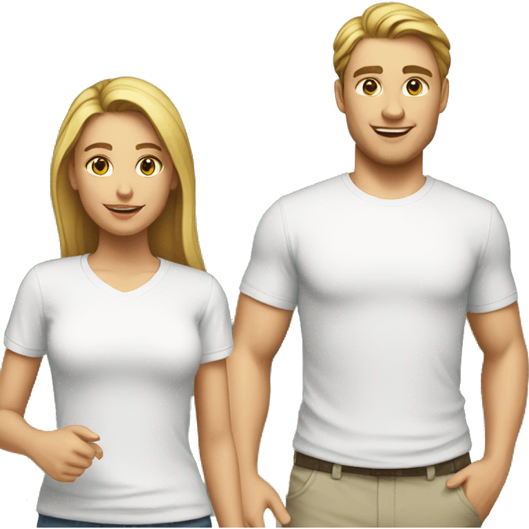 two caucasian girls with white shirts emoji