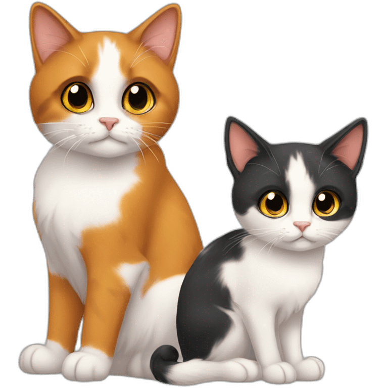 Big calico and little calico emoji