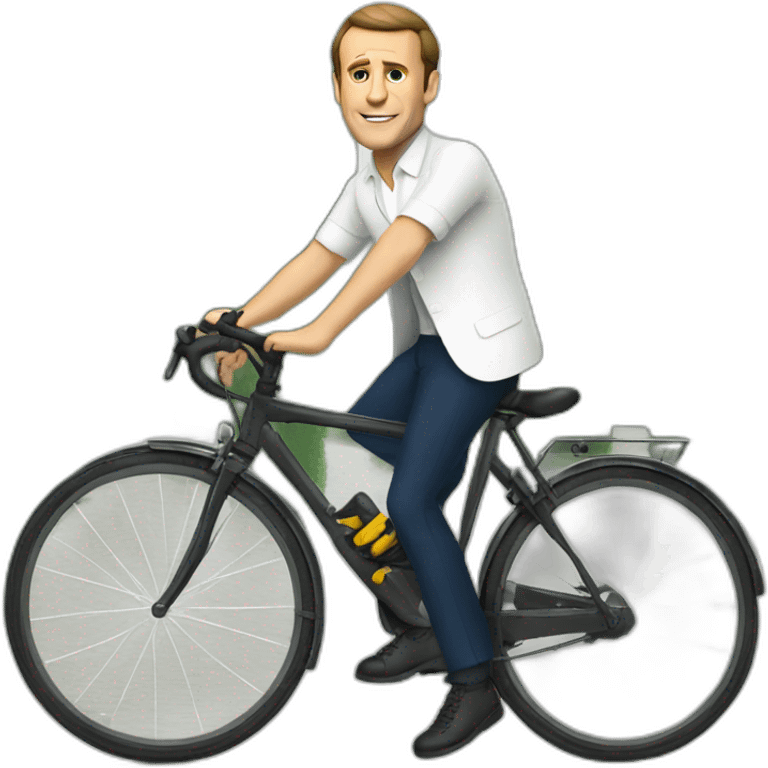 macron with bicycle emoji