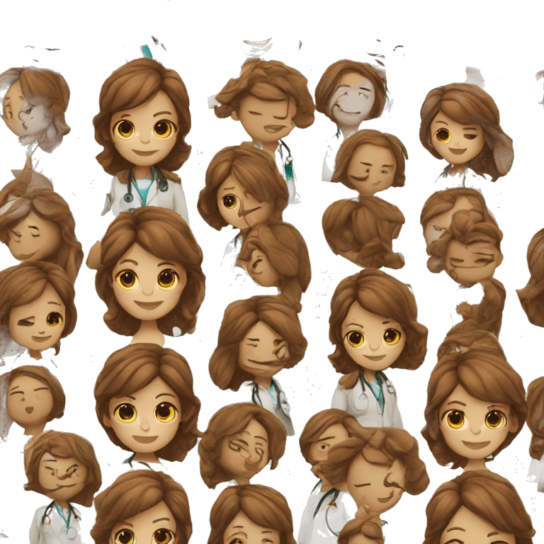 doctor girl brown hair emoji