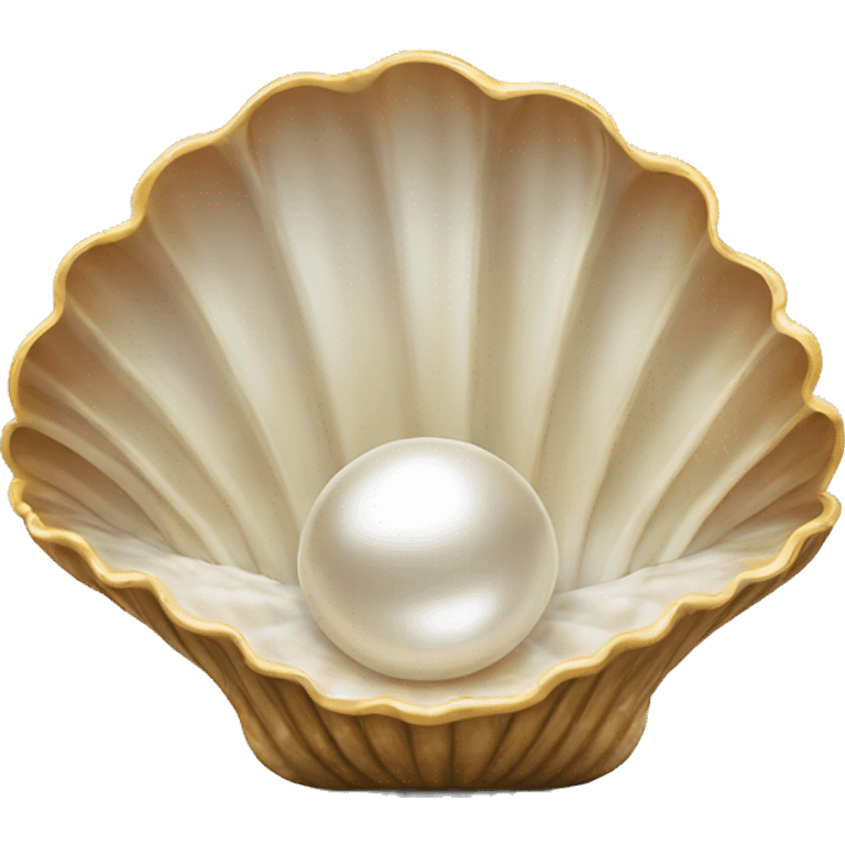 open clam shell with pearl emoji