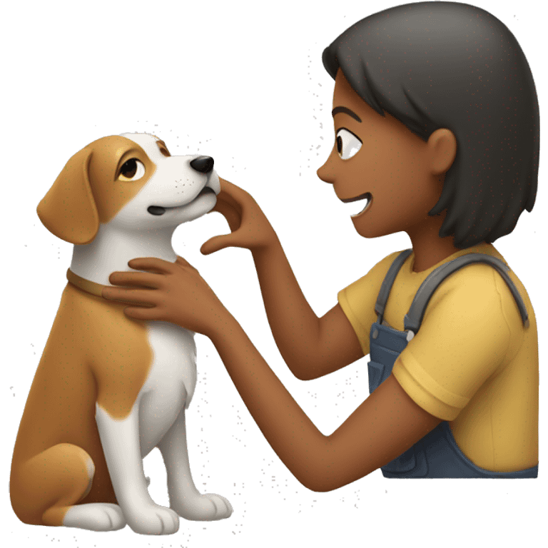 Person petting dog emoji