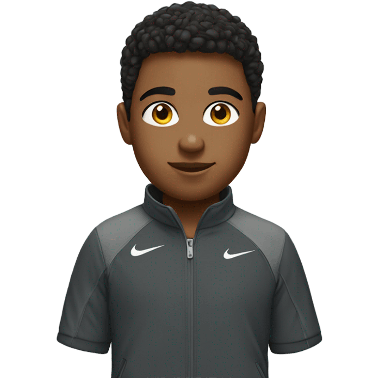 A boy wearing a Nike tech emoji