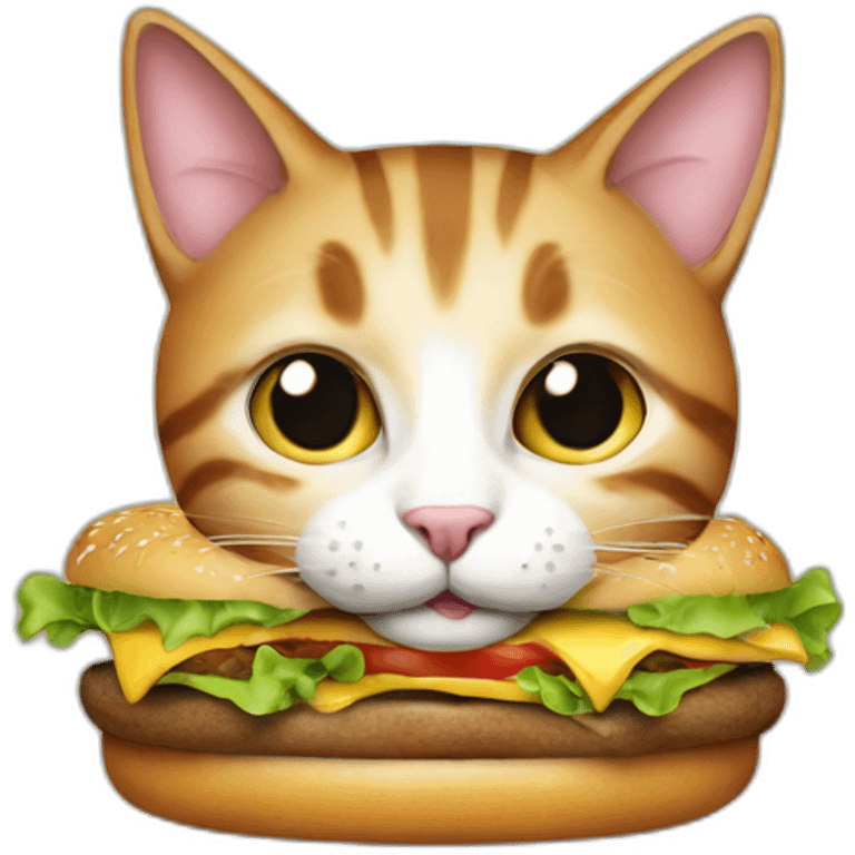 cat eating hamburger  emoji