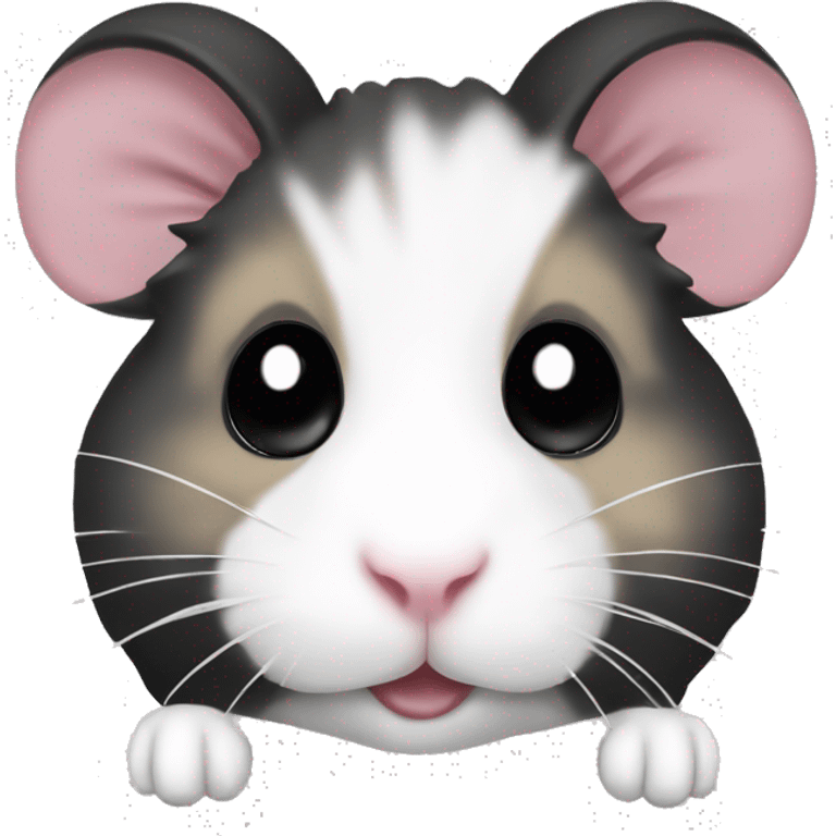 Black and white syrian hamster emoji