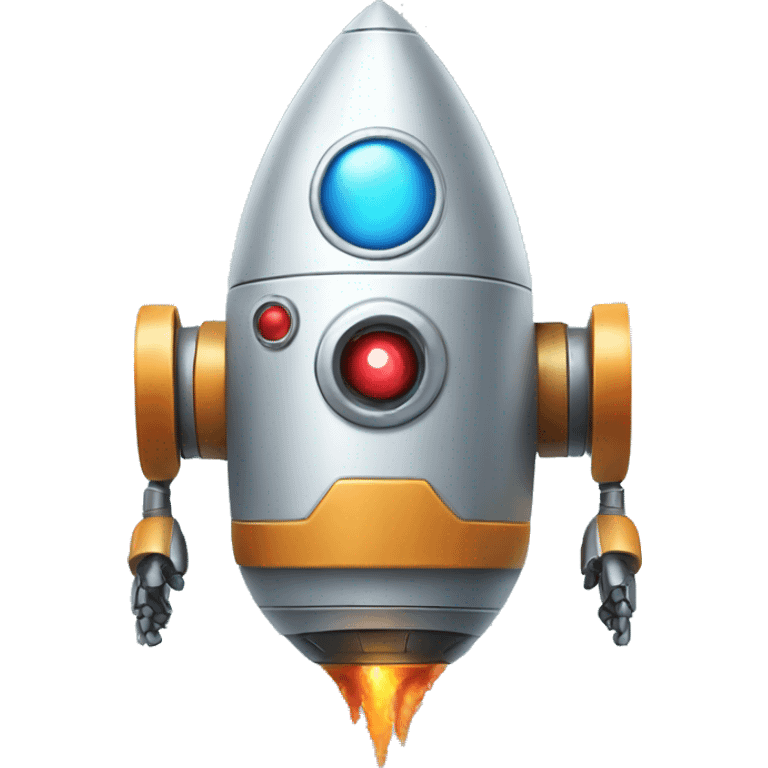 robot that is rocket ship emoji