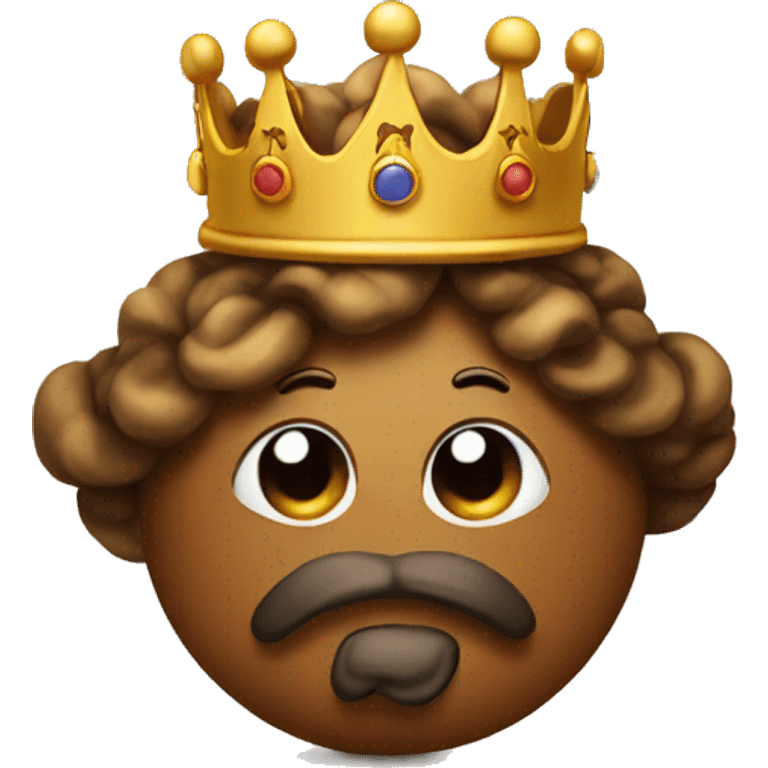 cute poop emoji dressed as a king emoji