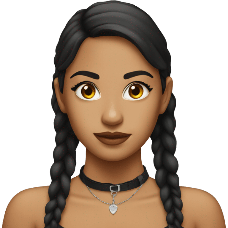 Latina girl wearing choker emoji