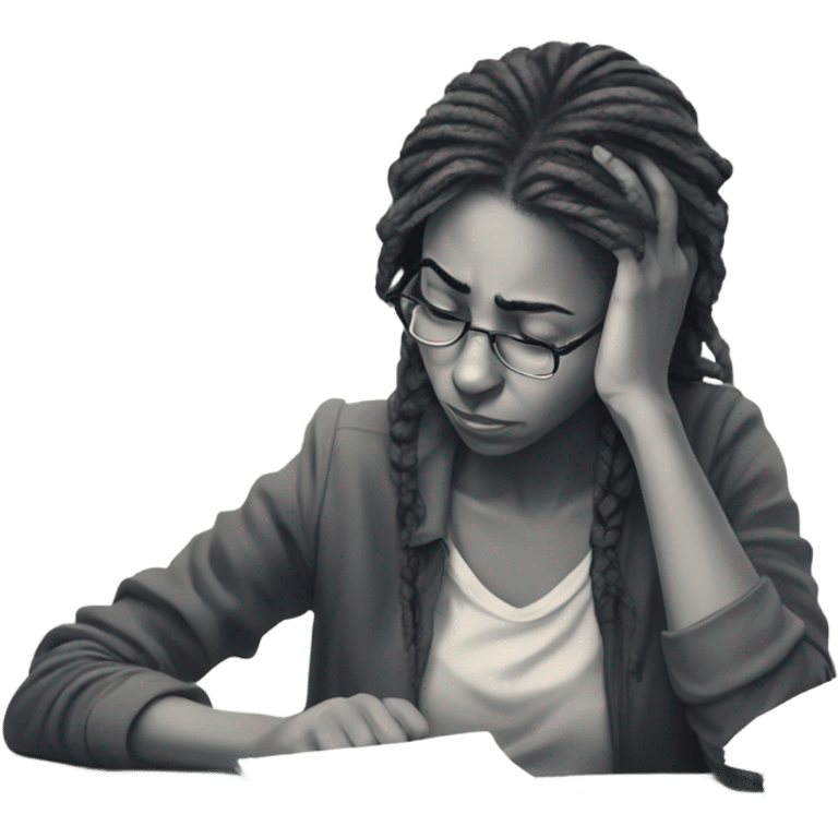 Sad and depressed student law girl emoji