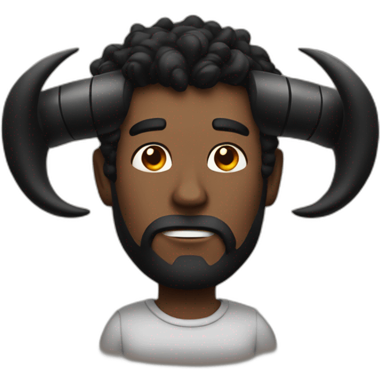 bold guy with black horns emoji