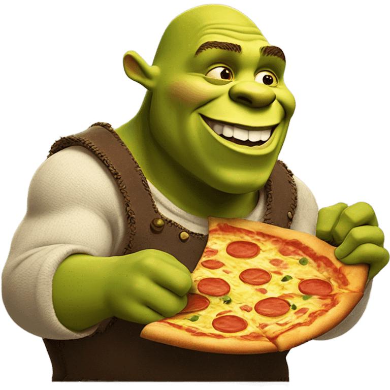 shrek eating pizza emoji