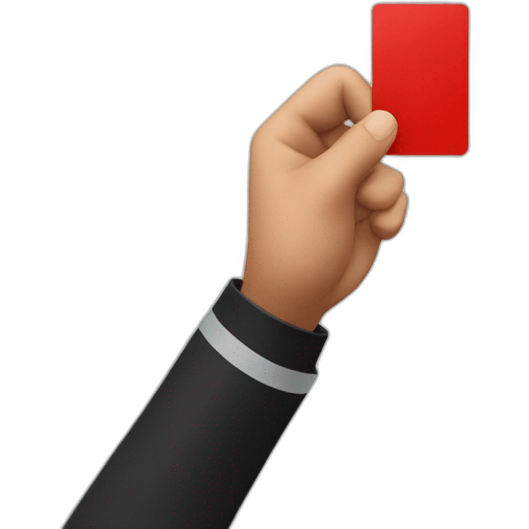 two fingers holding red card like referee emoji