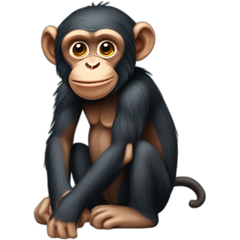 Chimpanzee sitting emoji