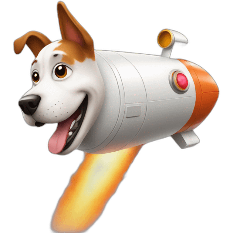 Dog rocket space emoji