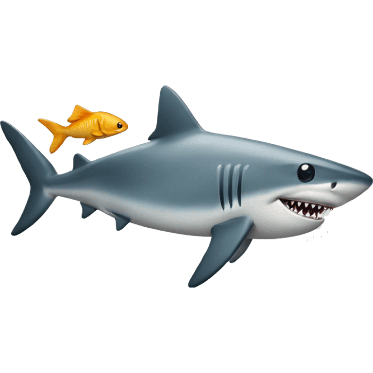 Shark with fish  emoji