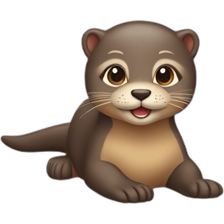 Loutre sur un chat emoji