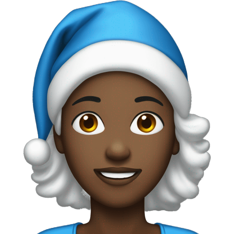 blue christmas santa black woman emoji