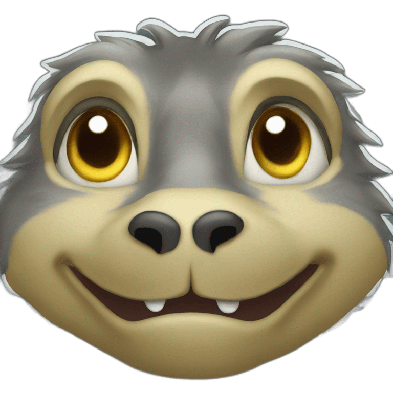 Loup sur une 🐢 emoji