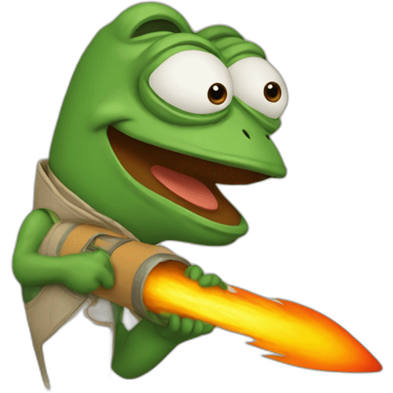 pepe with rocket emoji