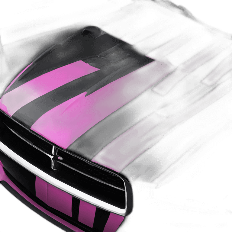 Pink stripes on black dodge charger sports car emoji