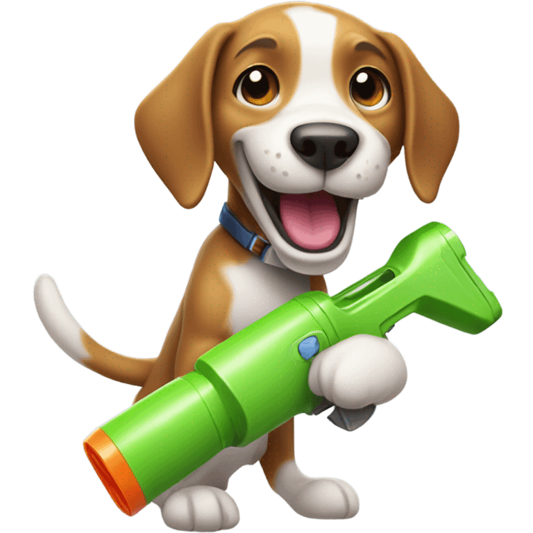 Dog with water gun emoji