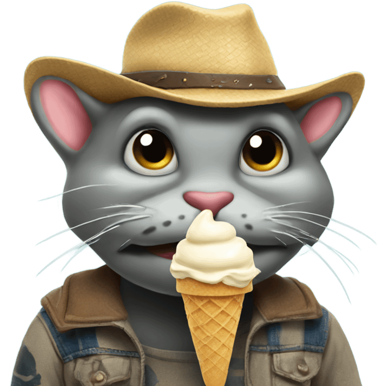 Hillbilly catfish eating ice cream  emoji