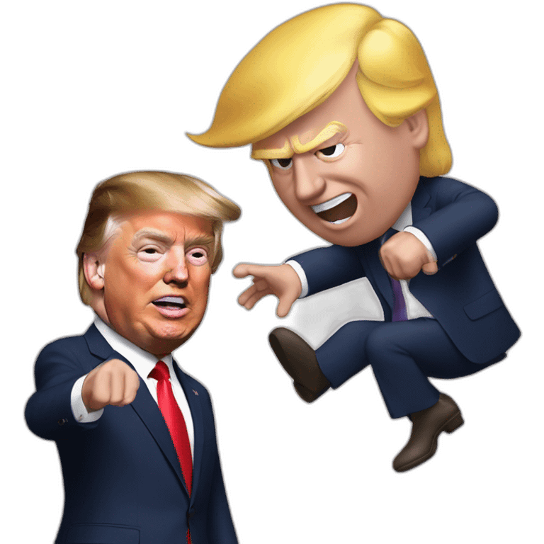 Trump slapping Macron emoji