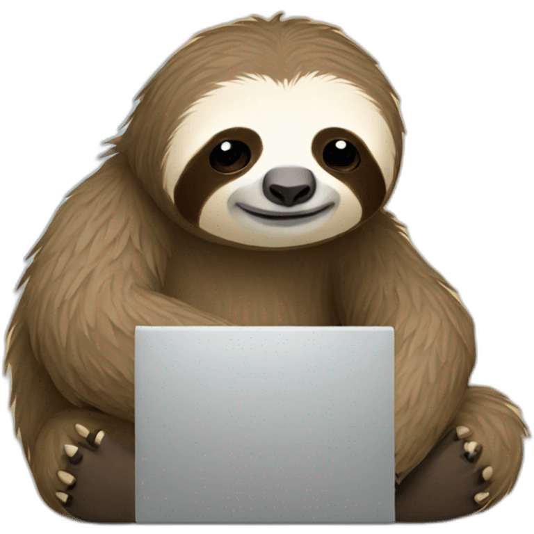 tired Sloth with a laptop emoji