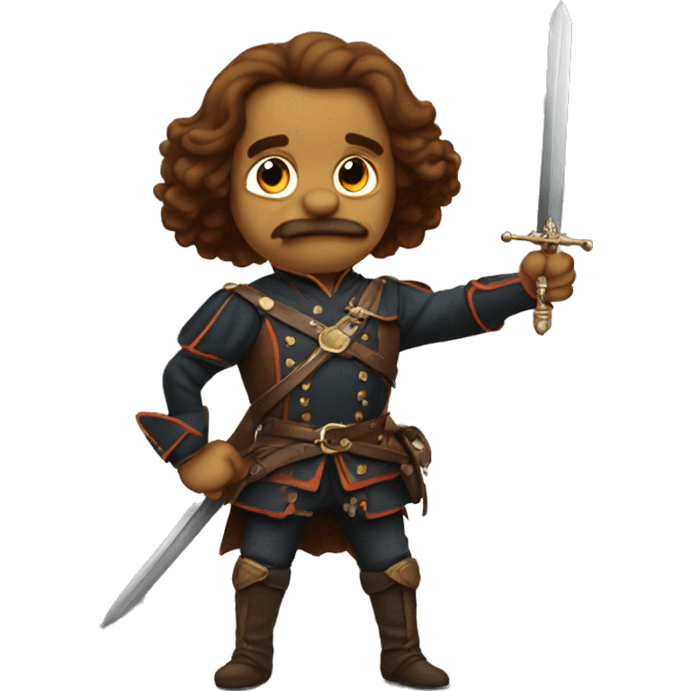 Cavalier with sword pointing out emoji