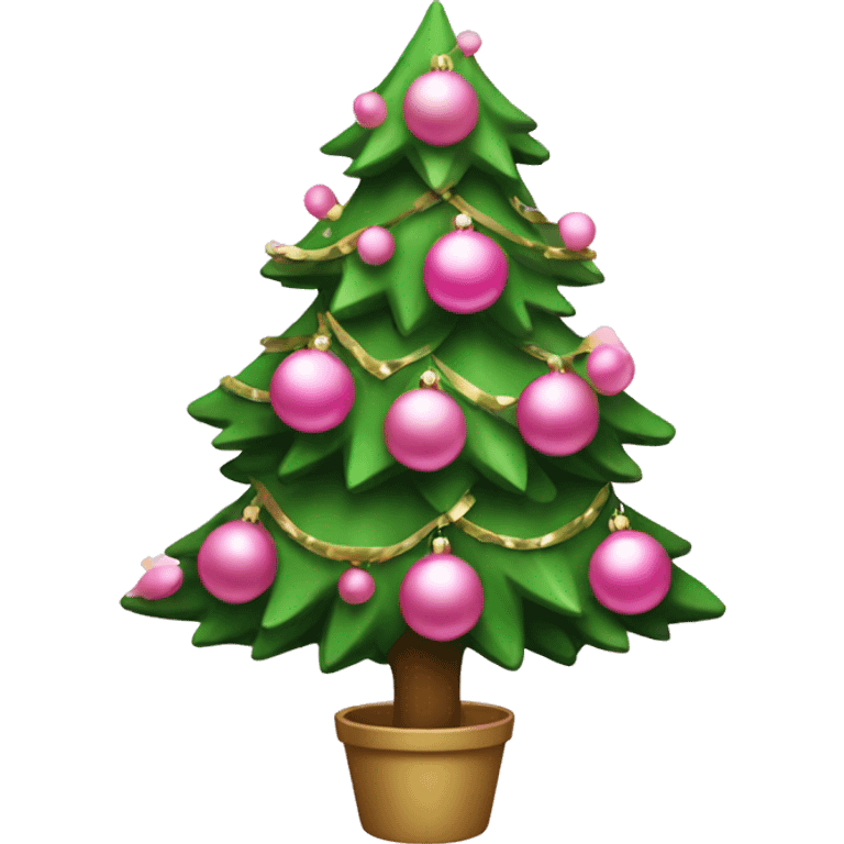 Christmas tree with pink dekorations  emoji