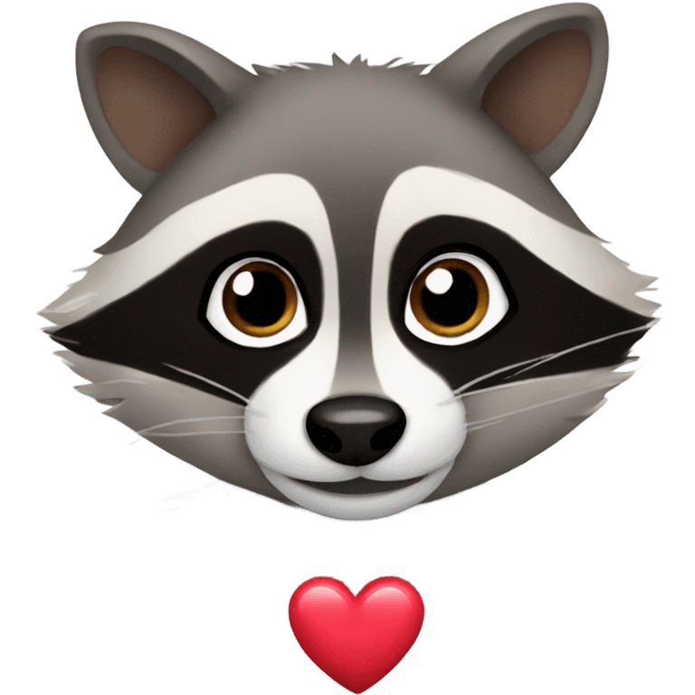 raccoon with heart eyes emoji