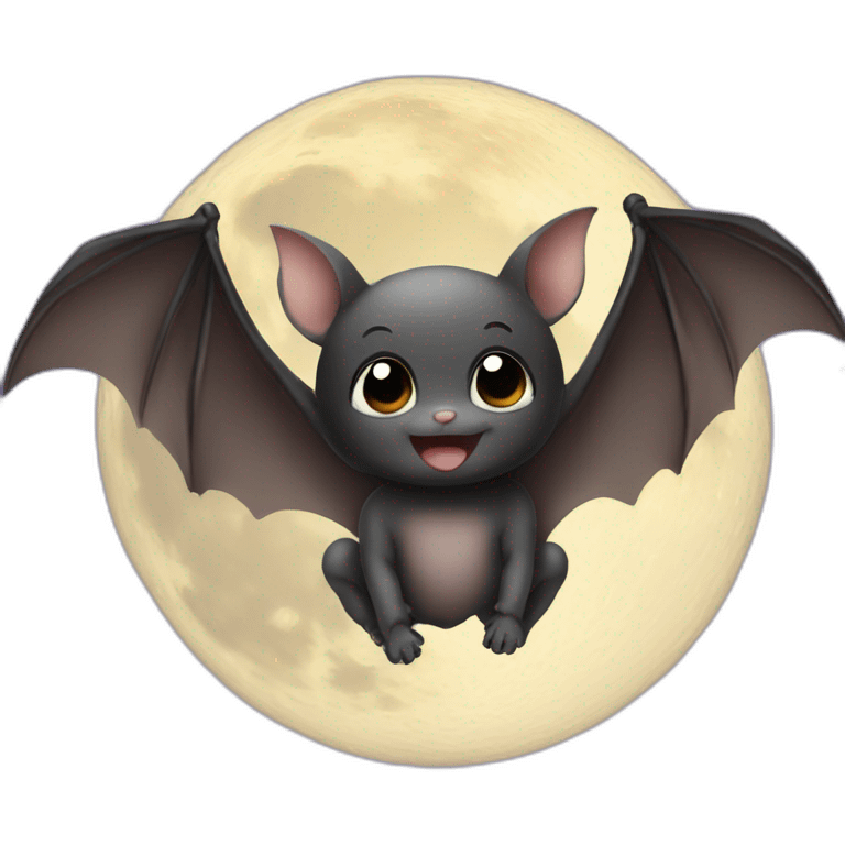 baby bat wings in front of moon emoji